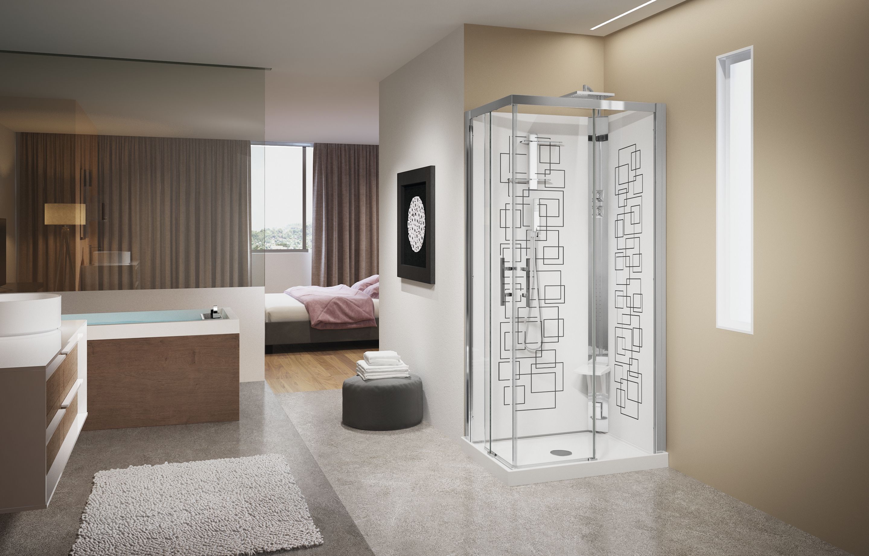 Shower cubicles - Crystal A90X70
