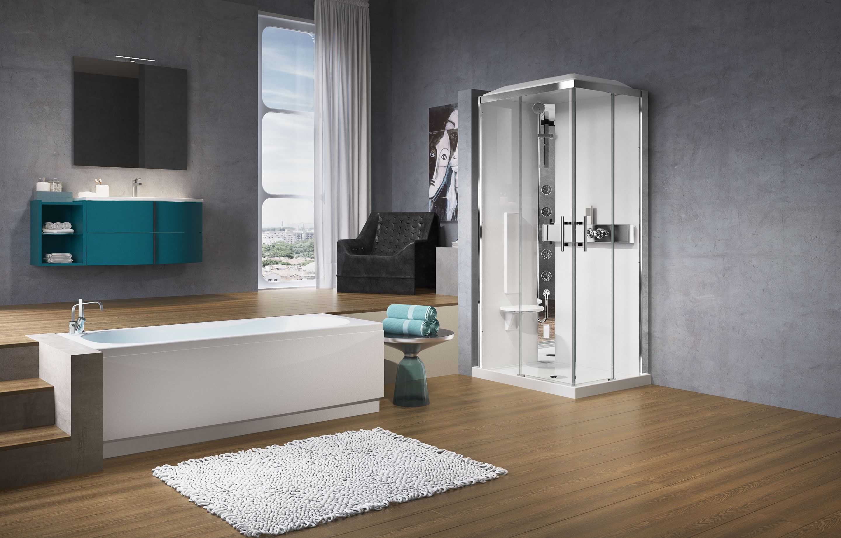 Sprchové kabiny - glax3a10080h2011