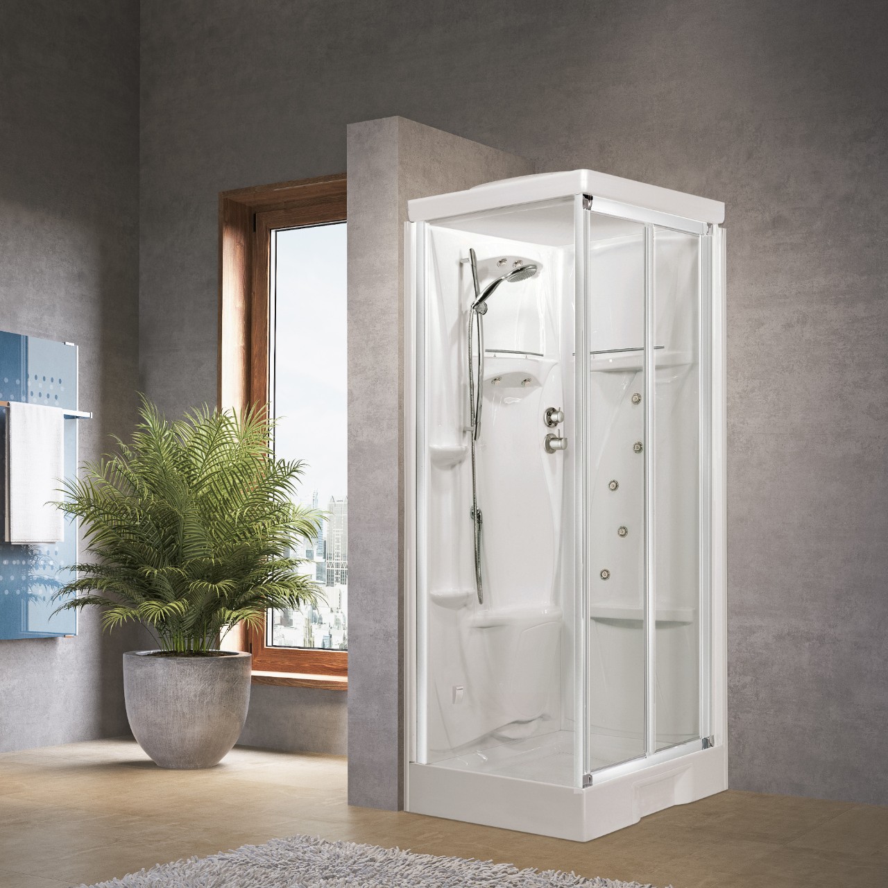 Novellini Yound 2.0 2GS cabine de douche entrée de coin portes